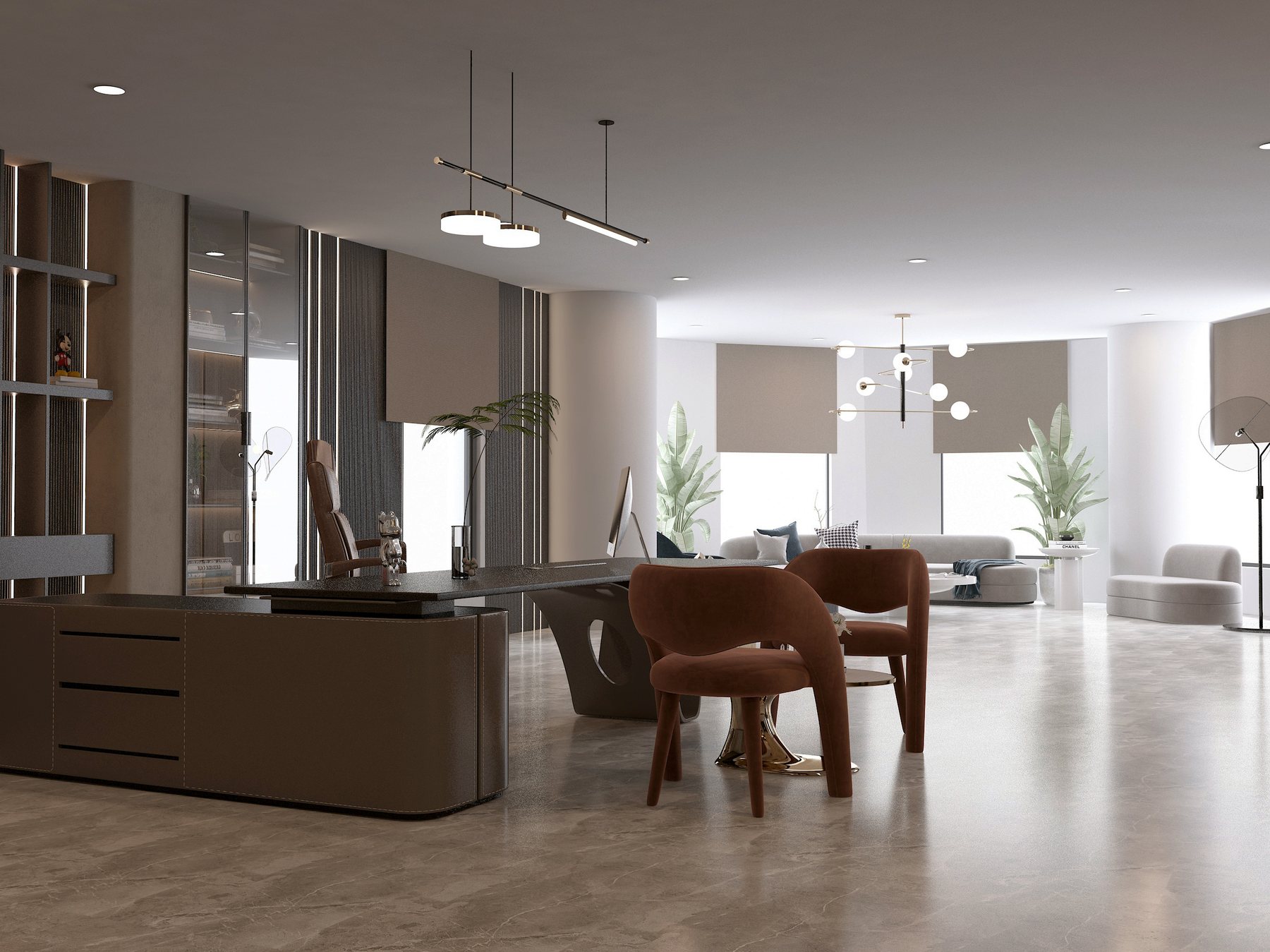 JLT office fit-out, CEO desk and rest area