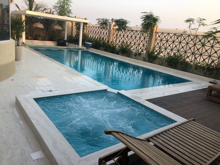Villa swimming pool and landscaping, completed project